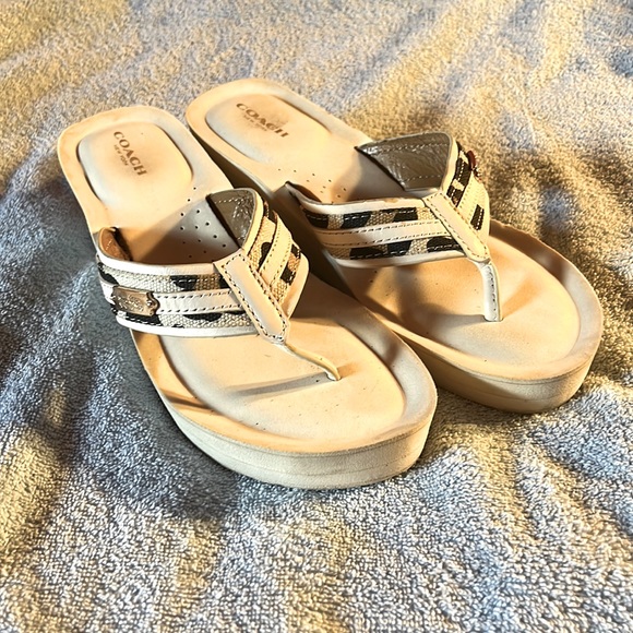 Coach Shoes Coach Wedge Flip Flops 8 Poshmark